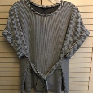 Express Tie Front Soft Striped Top M